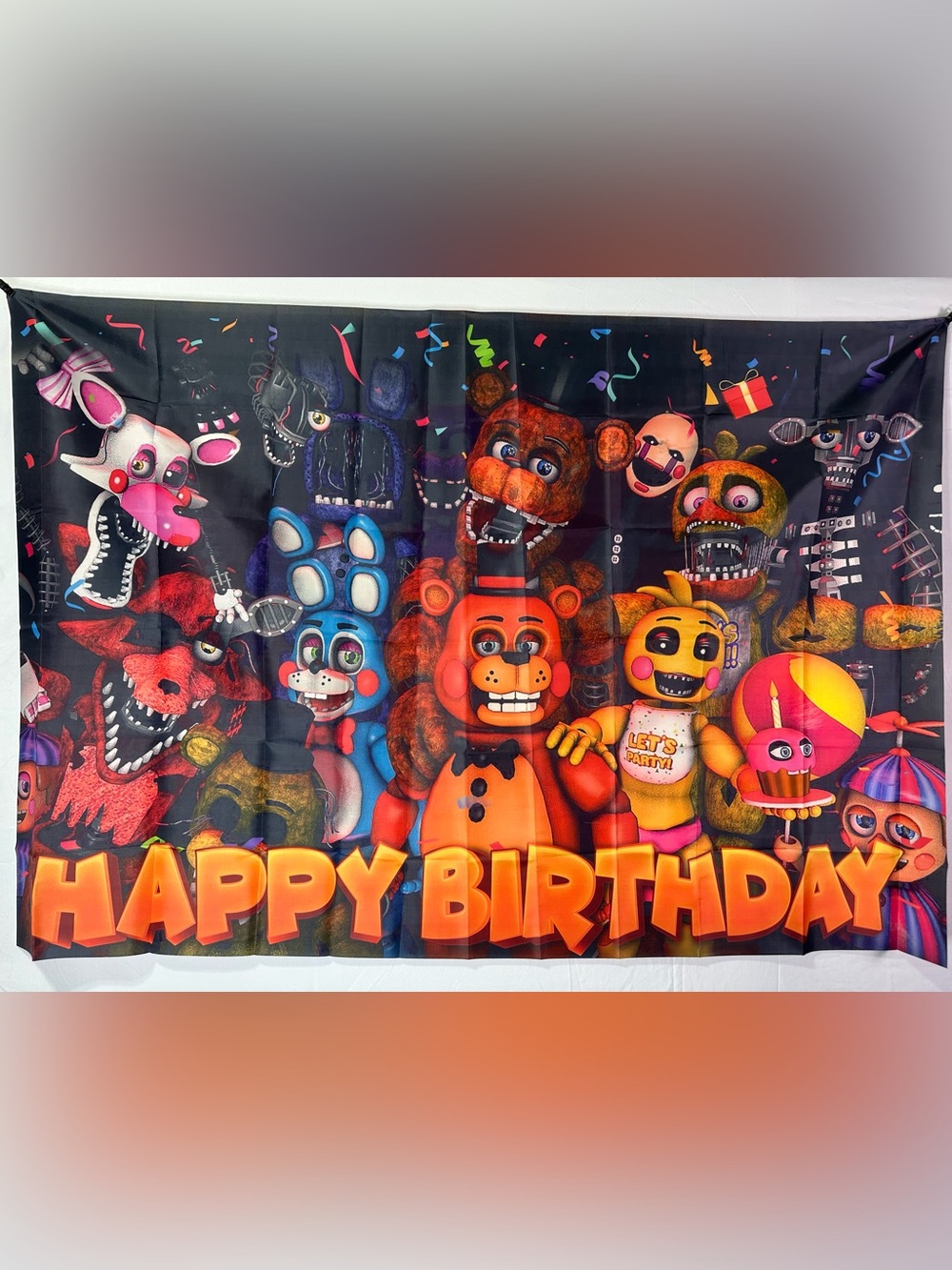 5 Nights At Freddy’s Happy Birthday Backdrop Banner 5x3Ft.